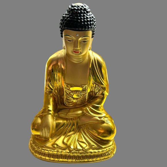 BEAUTIFUL IRON CAST BUDDHA - Picture 10 of 15